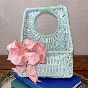 Pastel Wicker Wall Decor Basket